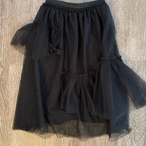 Zara Black Asymmetrical Tulle Skirt